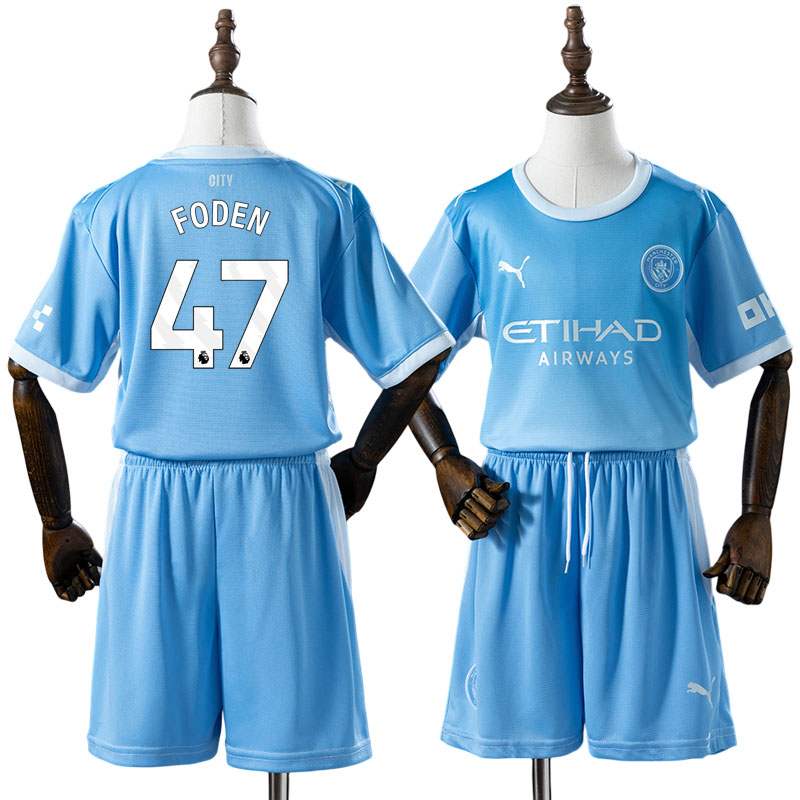 Manchester City 2026/27 trøje børn Foden 47 - hjemmebanesæt med shorts