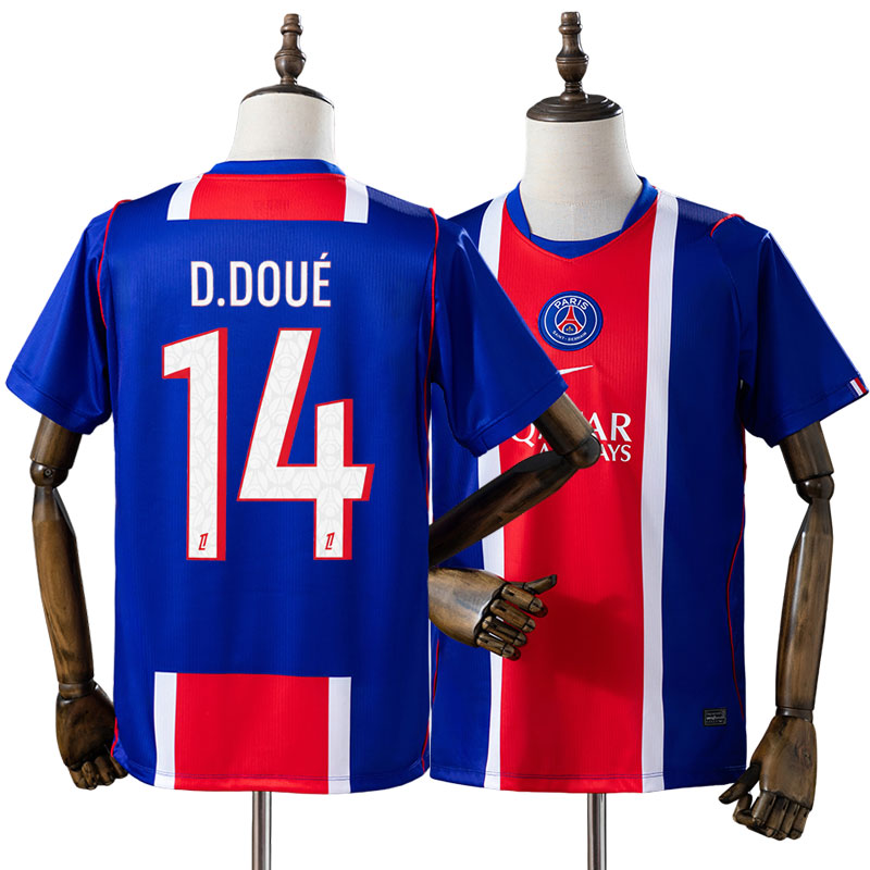 Paris Saint-Germain hjemmebanetrøje 26/27 med D.Doué 14 tryk