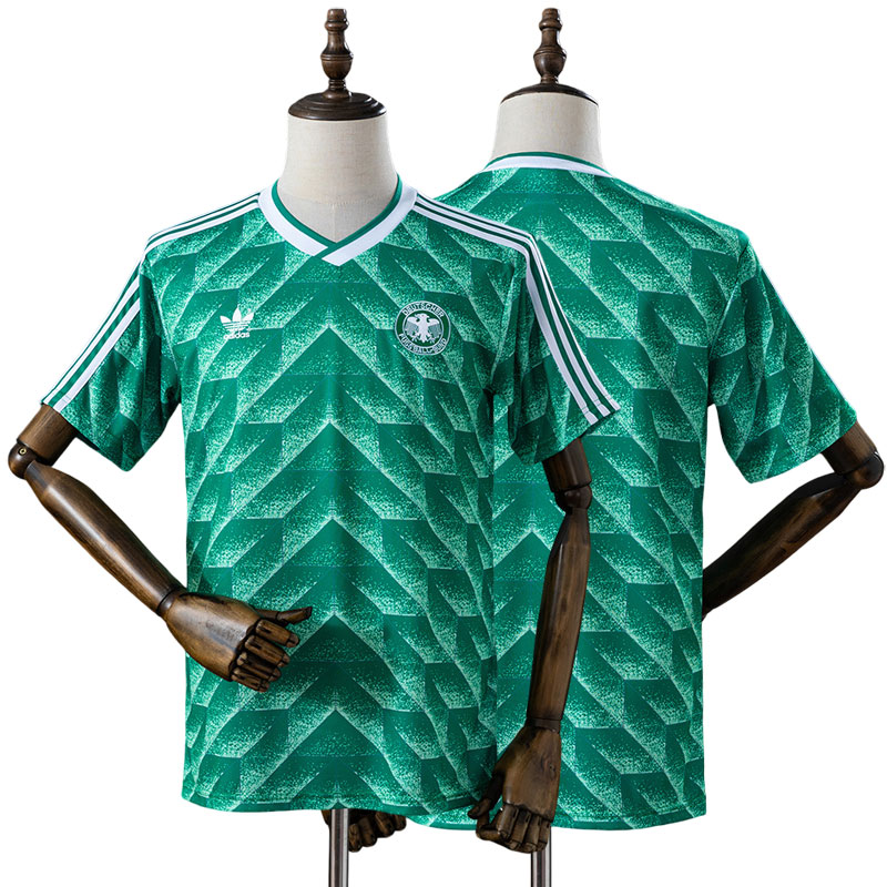 Tyskland 1990/91 udebanetrøje - grøn retro fodbold trøje til mænd
